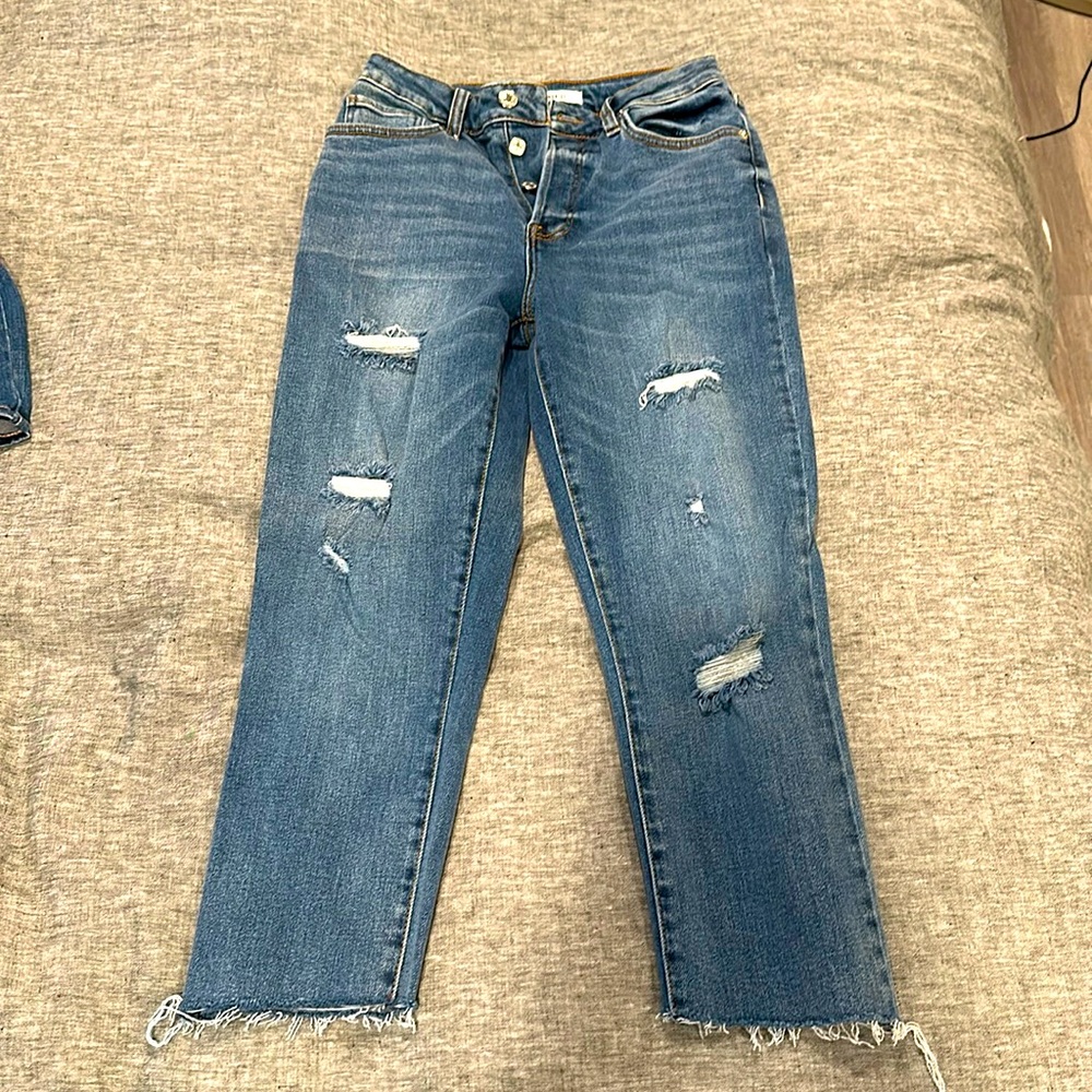 Forever 21, straight leg jeans. Medium wash.